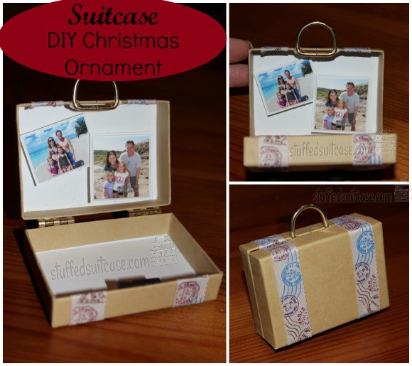 Suitcase DIY Christmas Ornament Craft Project to remember your family vacations StuffedSuitcase.com travel