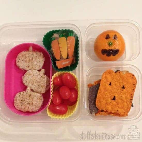 Halloween Lunch Ideas Pumpkin Theme School Lunches StuffedSuitcase.com