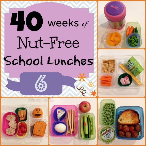 Week 6 40 Weeks Nut Free Kids School Lunches StuffedSuitcase.com pack lunch box