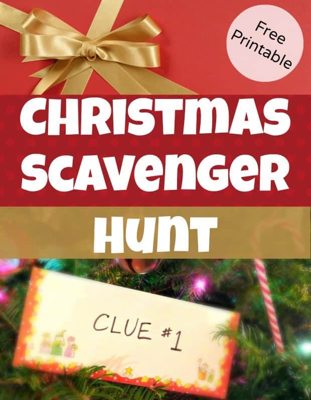 Christmas Scavenger Hunt Clues for hiding Christmas Gifts - great for kids! Free Printable StuffedSuitcase.com