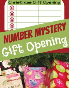 Christmas Wrapping Ideas Number Mystery Gift Opening for Christmas morning fun game StuffedSuitcase.com