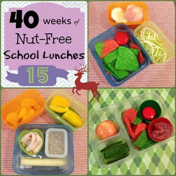 Christmas School Lunches Week 15 of 40 Weeks of Nut Free Kids School Lunches StuffedSuitcase.com