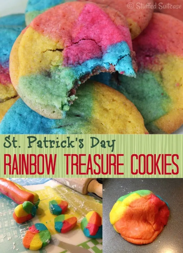 St. Patrick's Day Rainbow Treasure Cookies Recipe | StuffedSuitcase.com