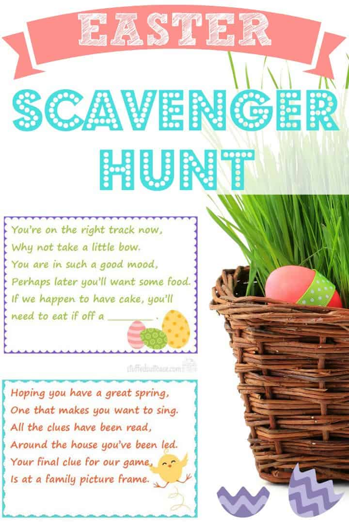 Easter Scavenger Hunt Clues - family fun for your kids to find their Easter Basket Gifts | StuffedSuitcase.com