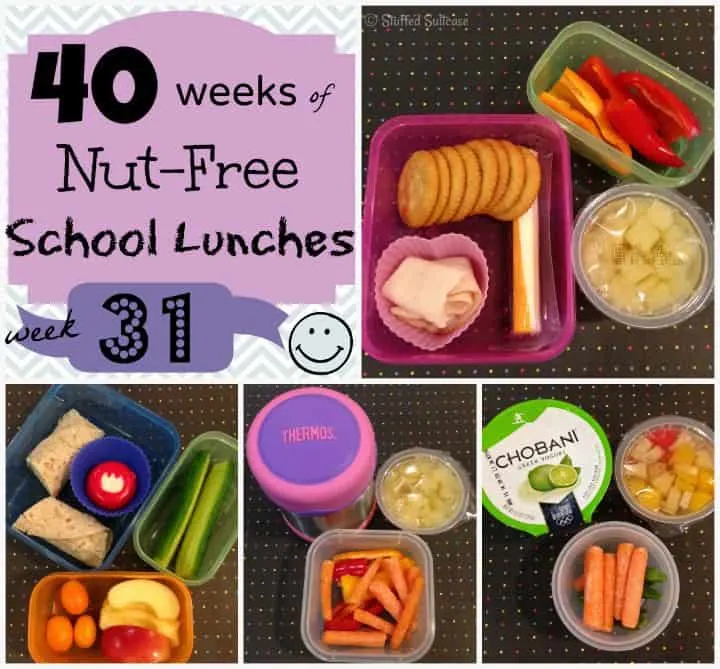 Kids Nut Free School Lunch Ideas: Week 31 of 40 packed lunches StuffedSuitcase.com
