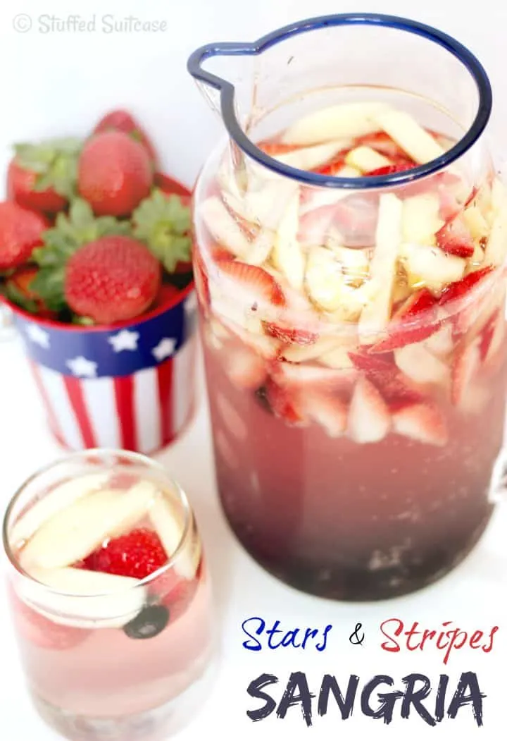 Stars and Stripes Sangria Recipe - perfect drink for your Independence Day Party this July 4th StuffedSuitcase.com
