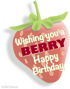Wishing you a Berry Happy Birthday Free Printable for Strawberry Themed Gifts StuffedSuitcase.com