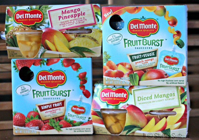 Del Monte Fruit Cups and Fruit Burst Squeezers StuffedSuitcase.com
