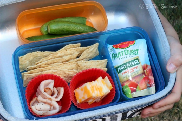 Well Balanced School Lunch packed in divided containers StuffedSuitcase.com