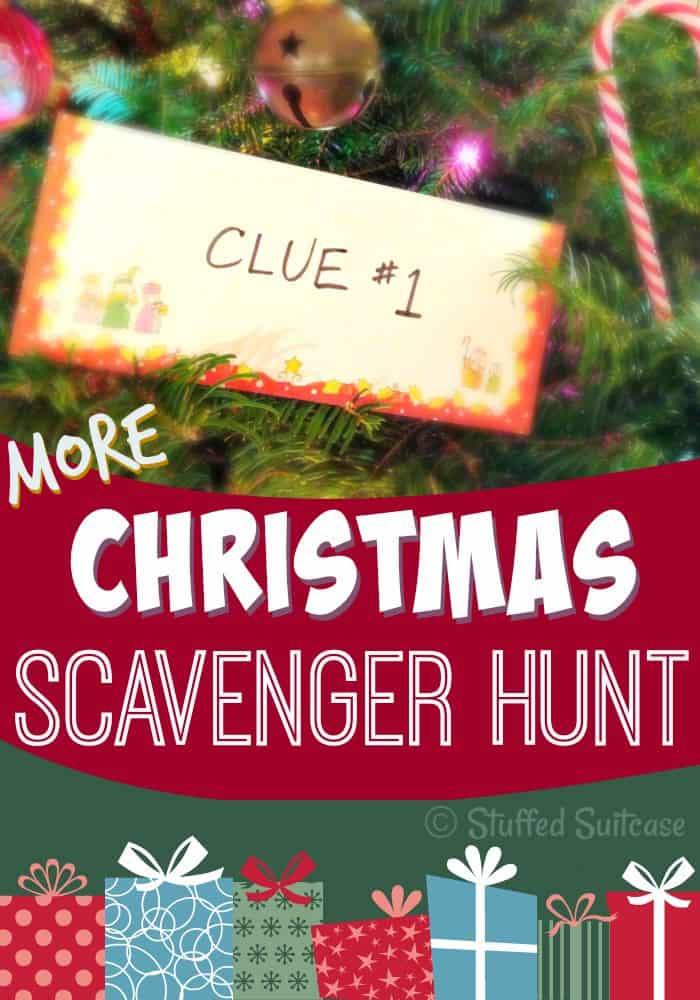 Ready for fun on Christmas morning? Start a new family tradition by hiding a gift and giving your kids a Christmas Scavenger hunt clues! Fun for all! StuffedSuitcase.com