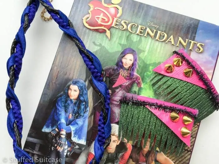 Hair accessories for Mal and Evie characters from Descendants Disney Channel movie.