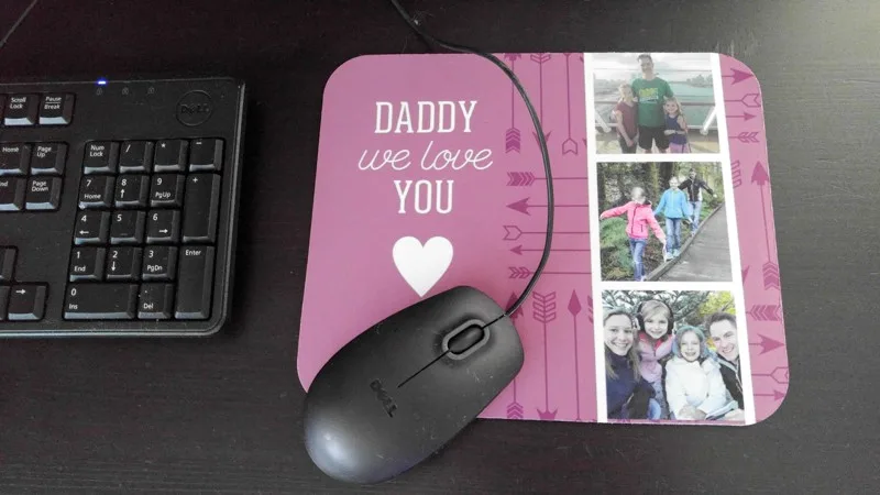 This mousepad will bring a smile to dad's face each work day!