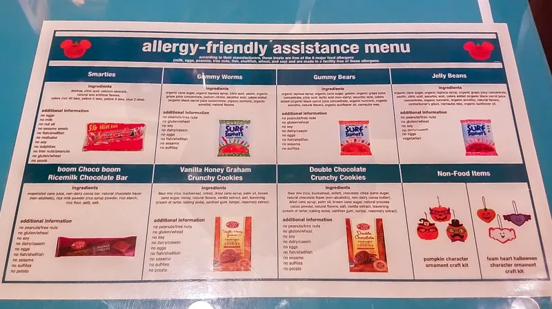 Allergy-friendly treat options at Mickey's Not So Scary Halloween Party | copyright Stuffed Suitcase