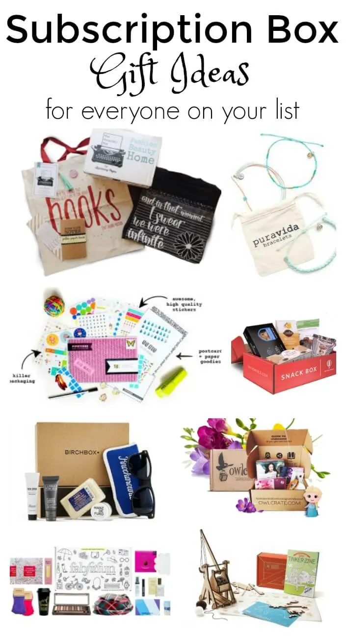 Here's a great list of subscription boxes - they make great gift ideas for women, men, kids, teens, book lovers, travelers, and more!
