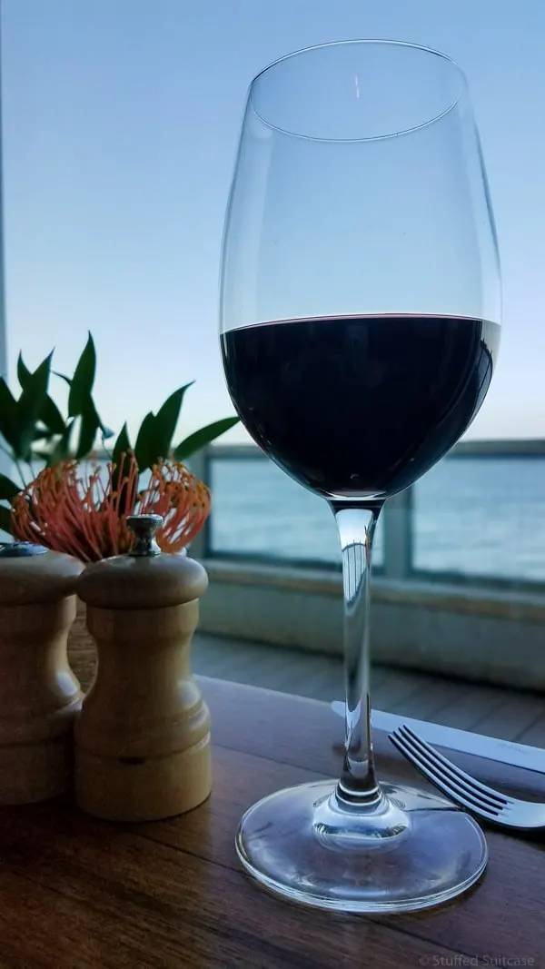 glass of wine at C restaurant in monterey