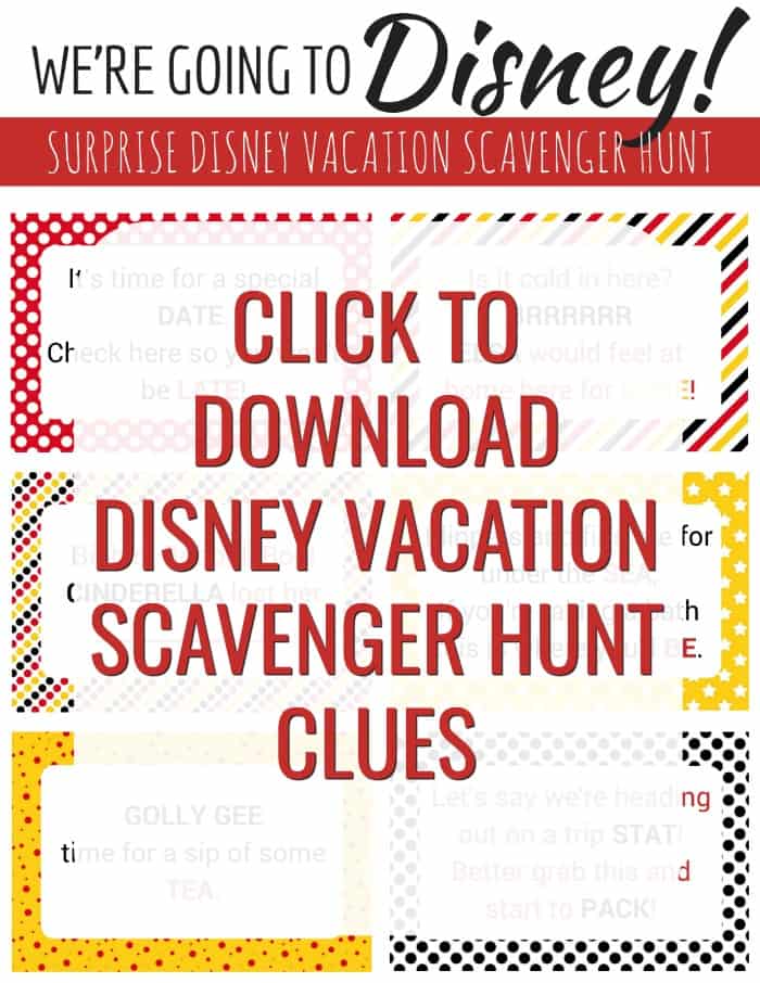 disneyland trip scavenger hunt