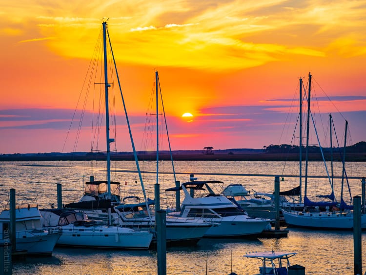 sunset in folly beach sc