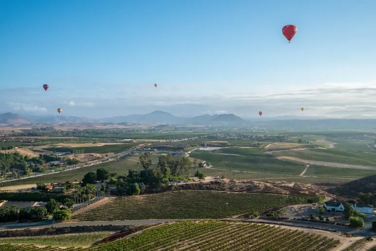 hot air balloon ride in temecula california
