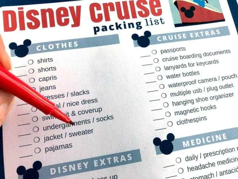 cruise packing checklist