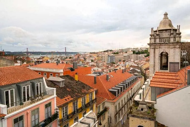 rooftop view from Park Bar in Lisbon Portugal