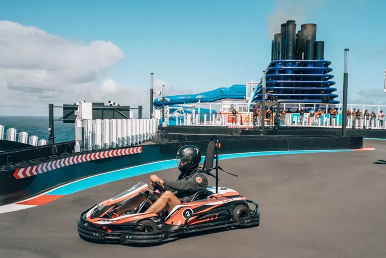 race track at sea on norwegian bliss