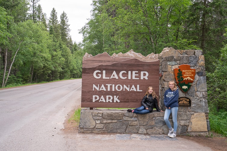 glacier national park sign at west entrance