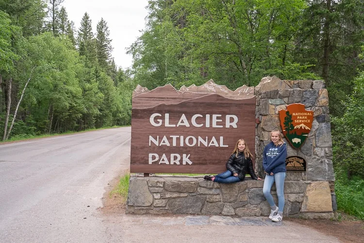 glacier national park sign at west entrance