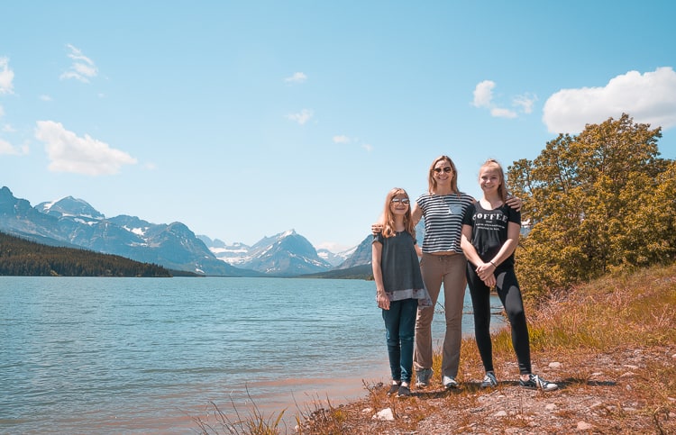 family photo at many glacier national park