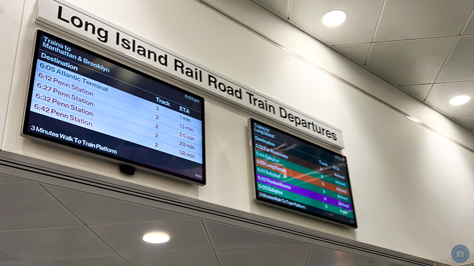 LIRR train status signs
