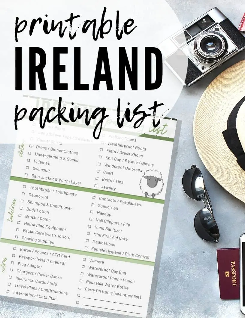 ireland packing list backdrop