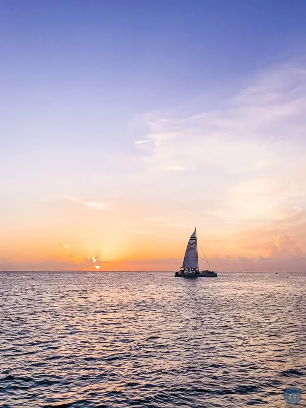 sailboat in the sunset in Florida keys