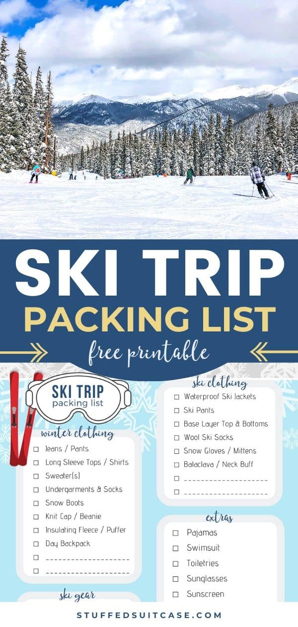 ski trip things to pack