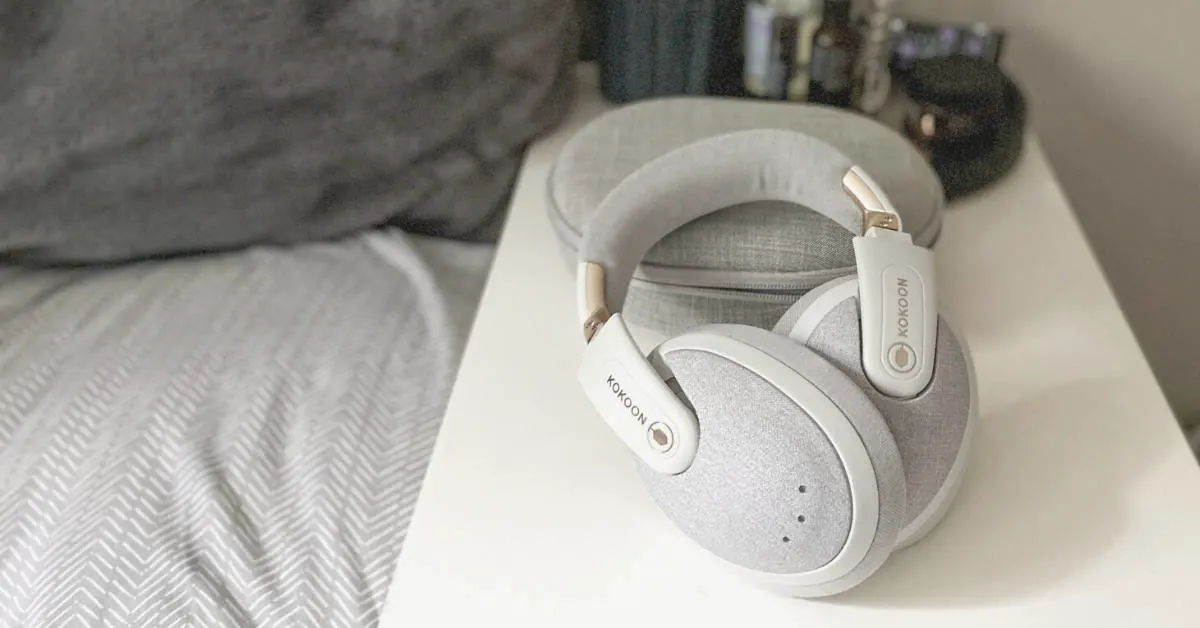 kokoon headphones on bedside table