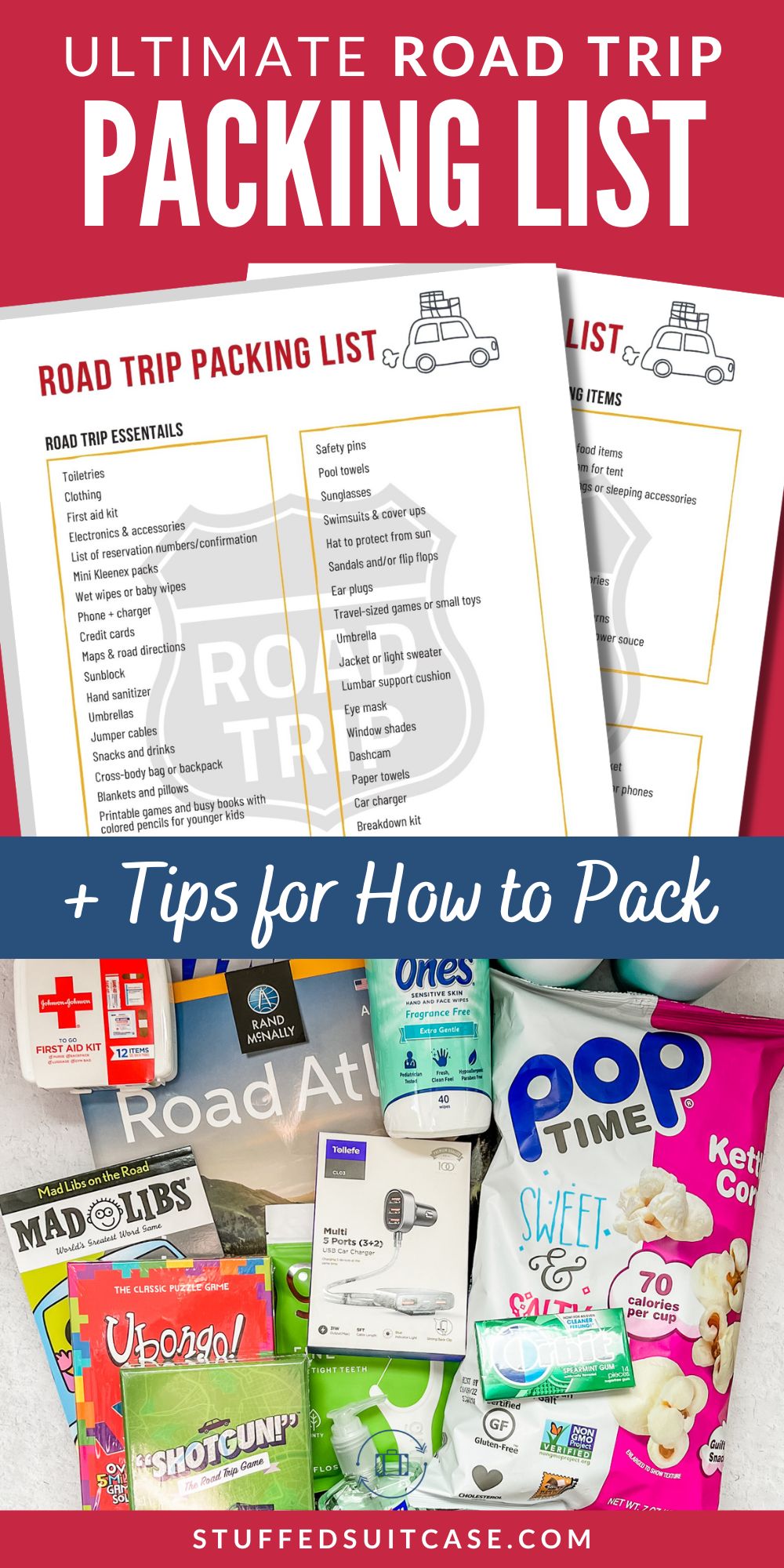 pin image for road trip packing list printable screenshots plus essential items to pack for a road trip