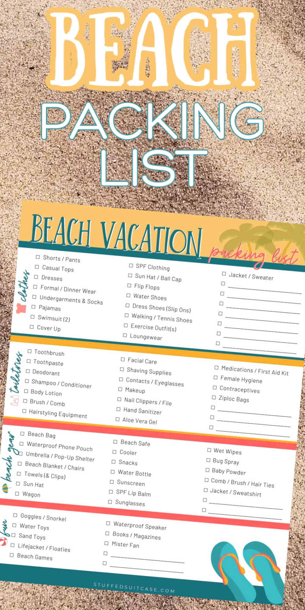 Printable Packing List For Beach Vacation