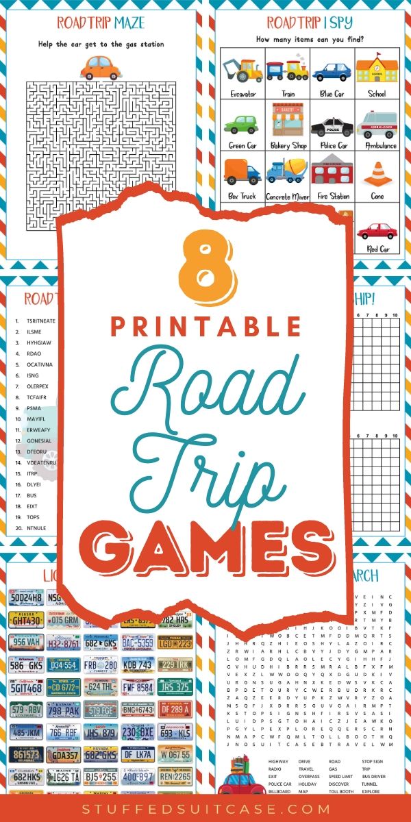 Printable Road Trip Games for Kids License Plate, Bingo, I Spy...