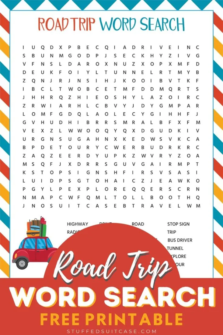 road trip word search game printable
