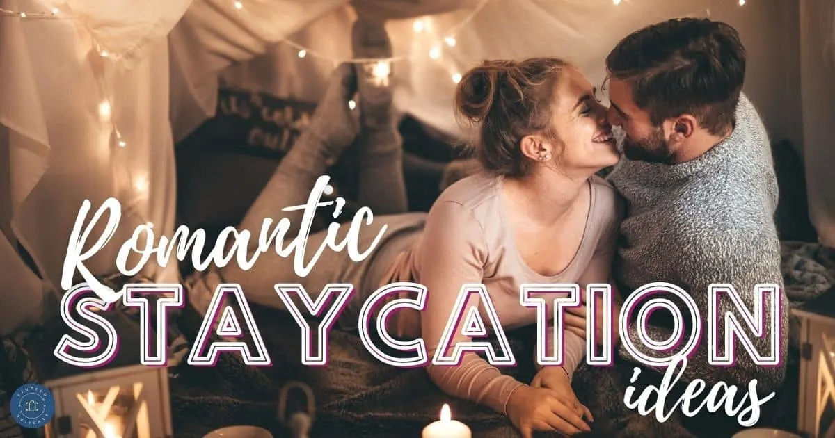 couple at home for romantic staycation