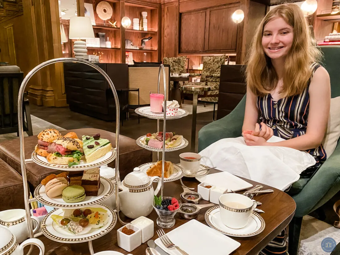 kid with food allergies at fairmont afternoon tea with special allergy friendly food tower
