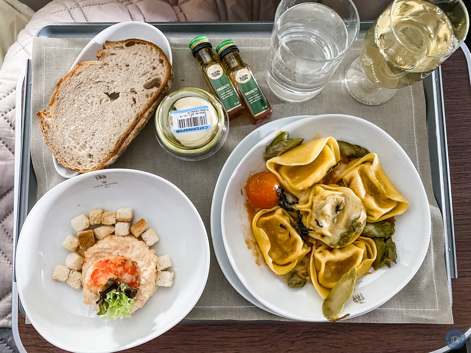 pumpkin pasta dinner food on tap airlines first class