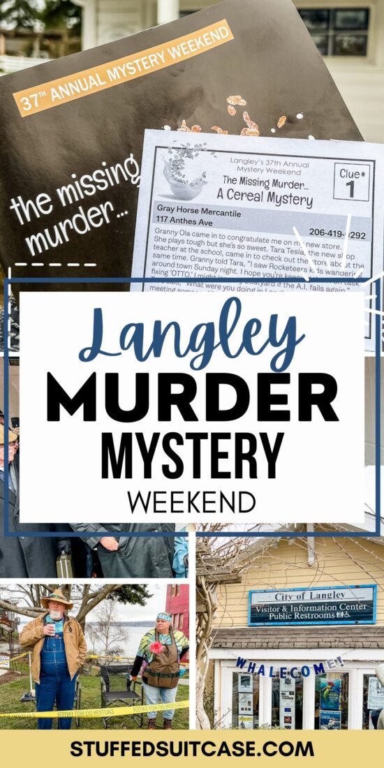 langley murder mystery weekend pinterest collage with text