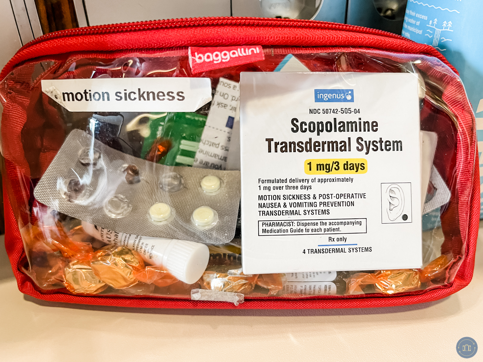 motion sickness medicine bag to pack for cruise ship