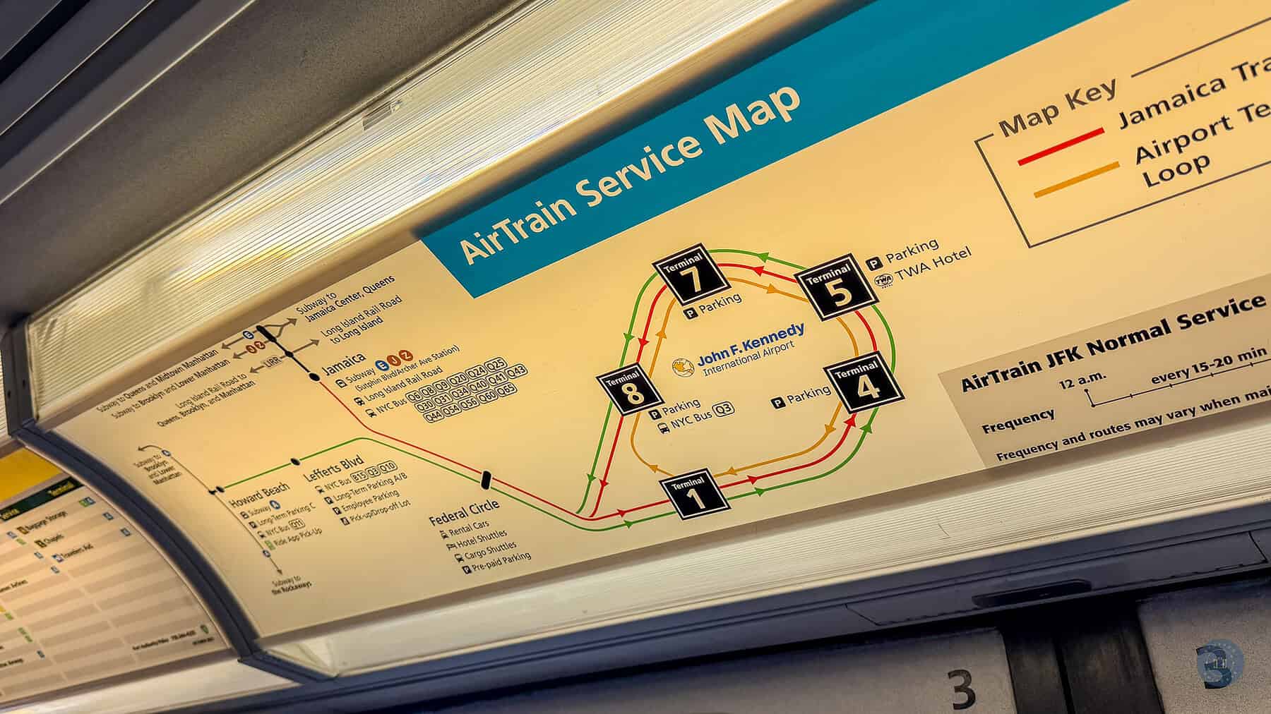 Penn Station to JFK airtrain terminal map