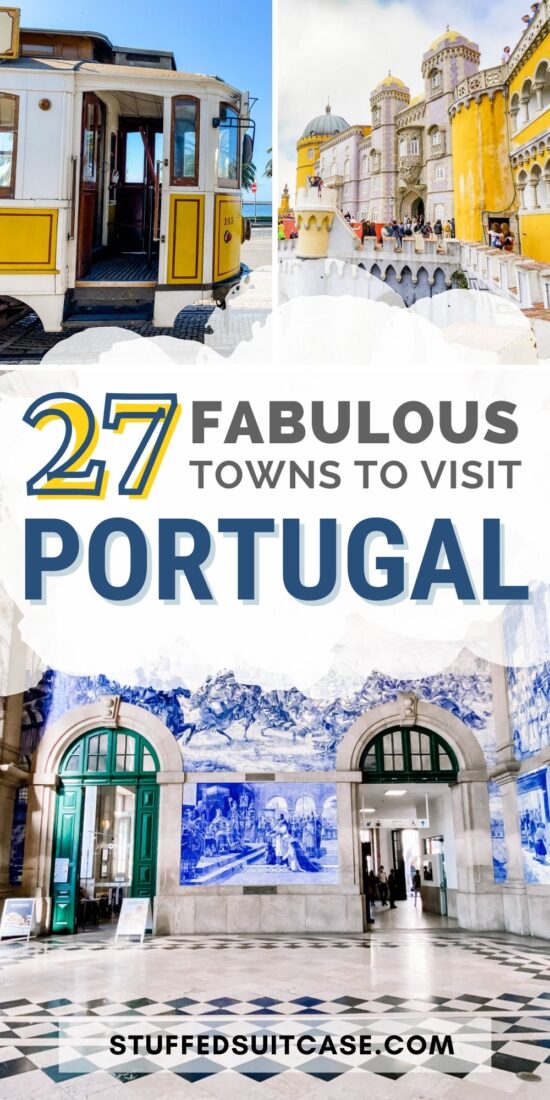 pin image collage for best cities to visit in portugal with text overlay