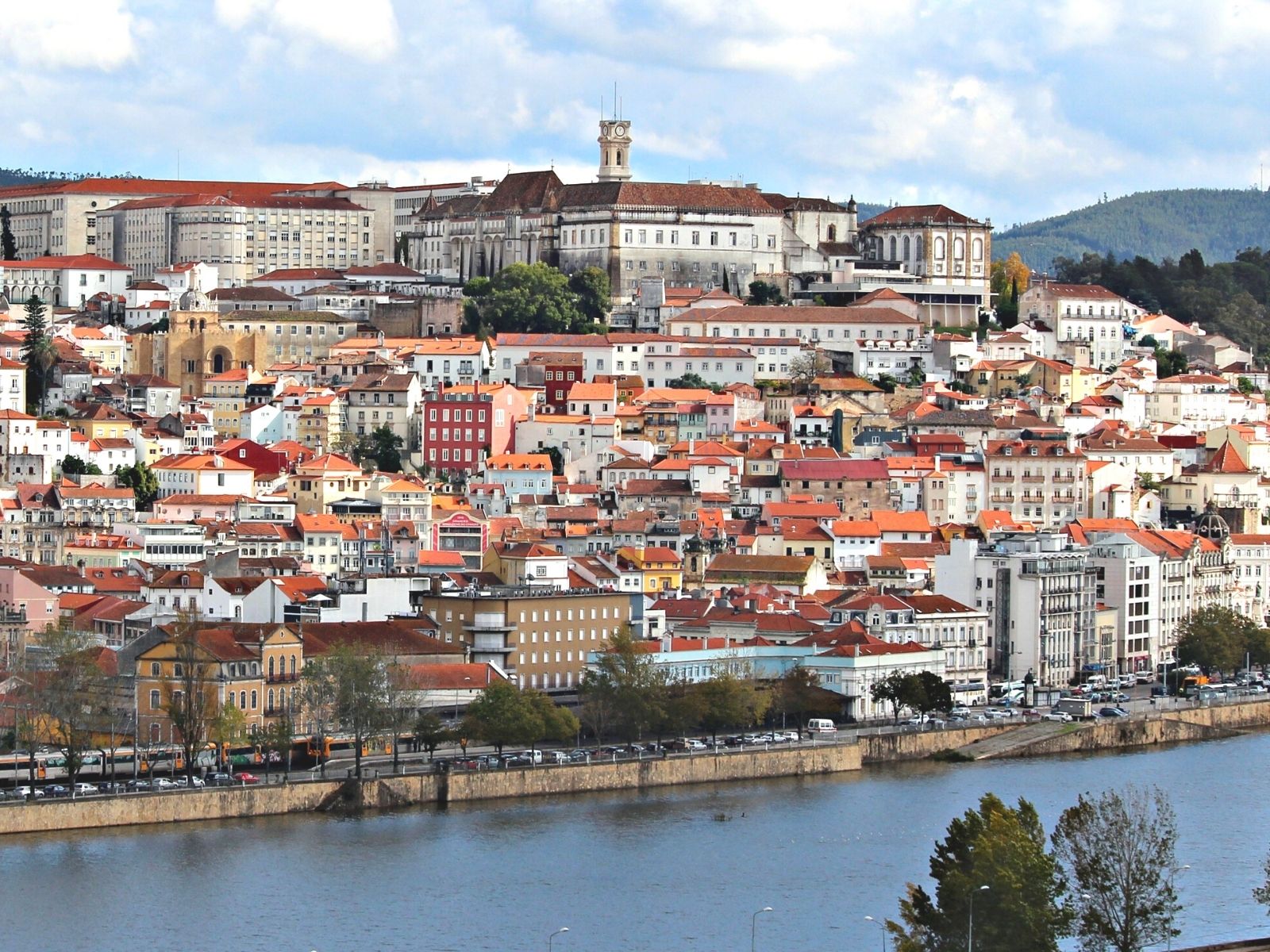 view of coimbra portugal from across river