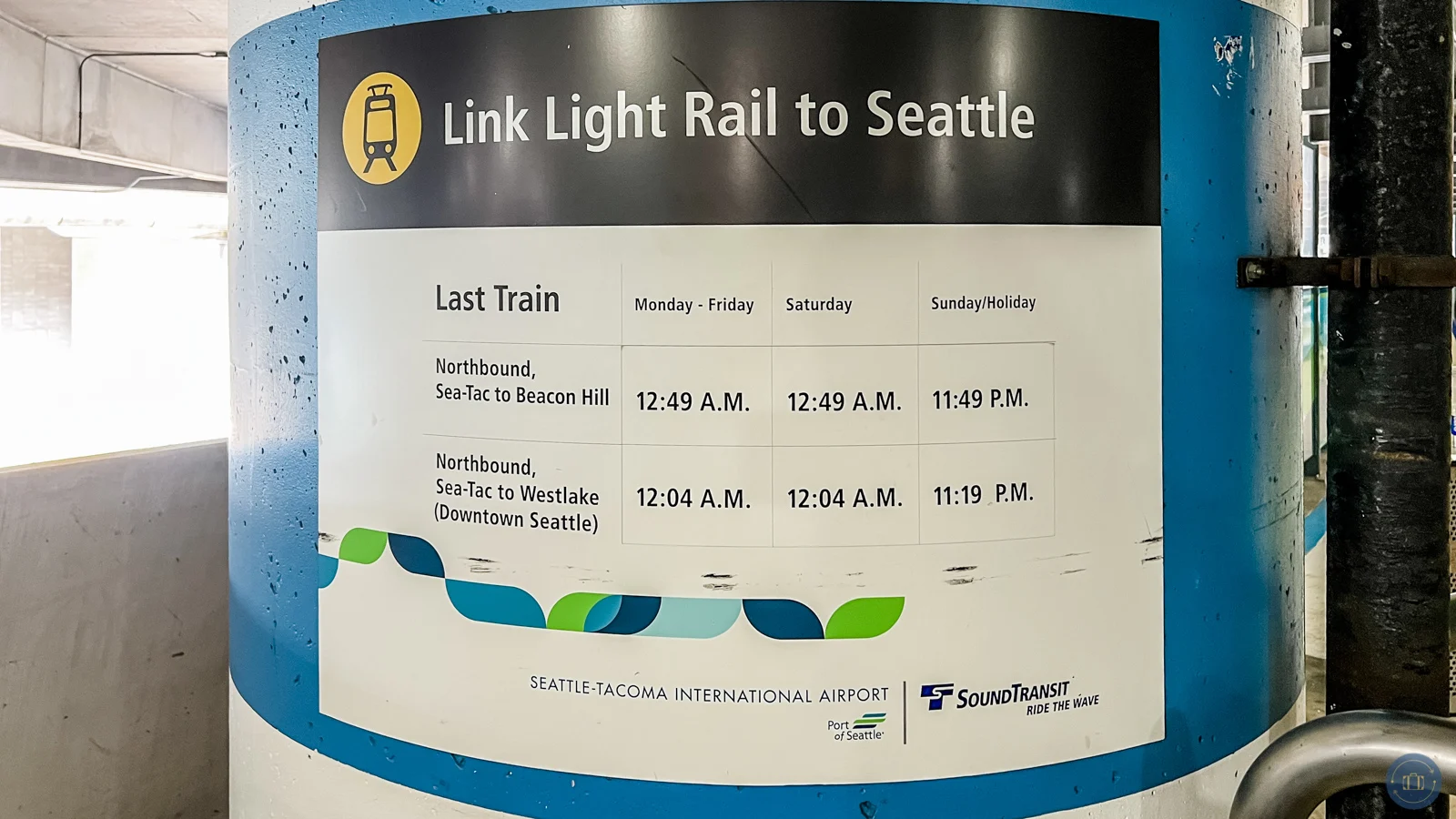 hours for link light rail from seattle airport to downtown seattle