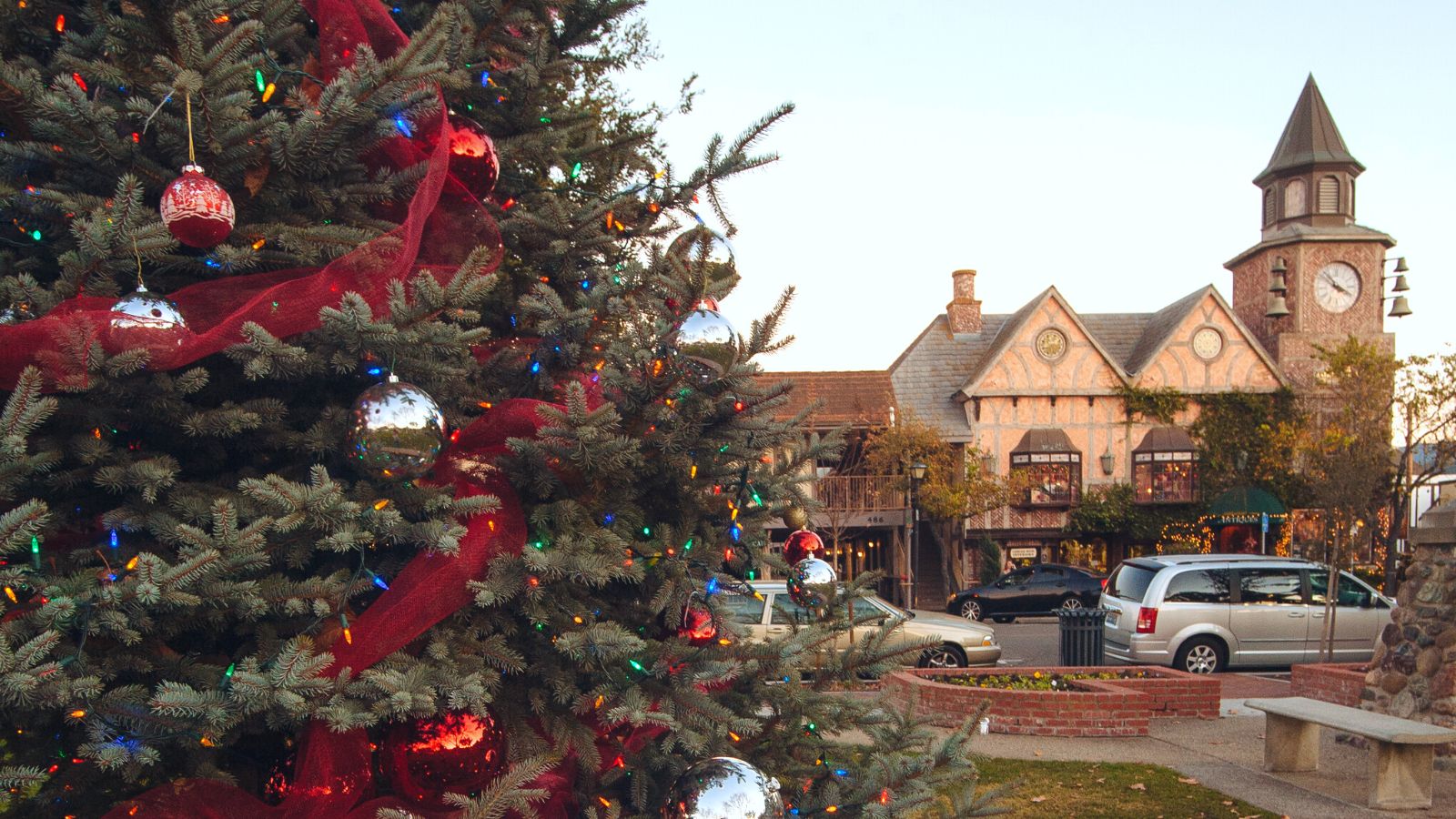 solvang christmas town in california tree