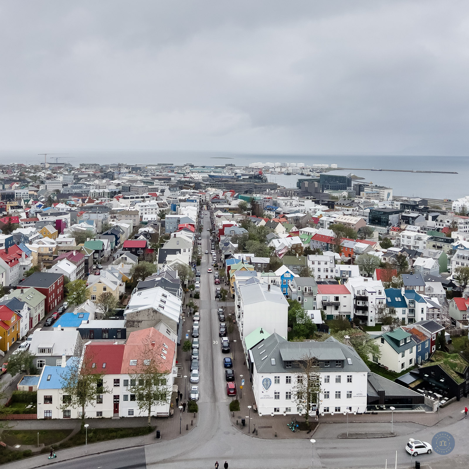 view over reykjavik from hallgrimskirkja church tower