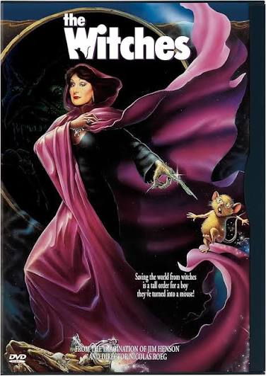 The Witches dark fantasy movie graphic with the Grand High Witch and a mouse