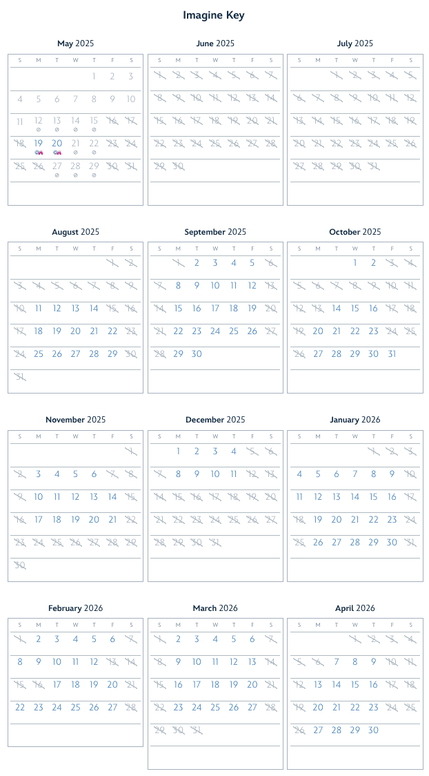 disneyland imagine socal magic key blockout date calendar 2025